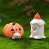 3D Halloween Small Ornaments Cute Ghost Candlestick Ornaments Halloween Ghost Tombstone  Outdoor