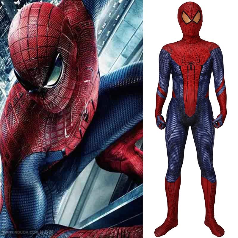 Atemberaubende Amazing Spiderman Strumpfhose Halloween Cosplay Kostüme Zentai Anzug mit exquisiter Verarbeitung und atmungsaktivem Stoff