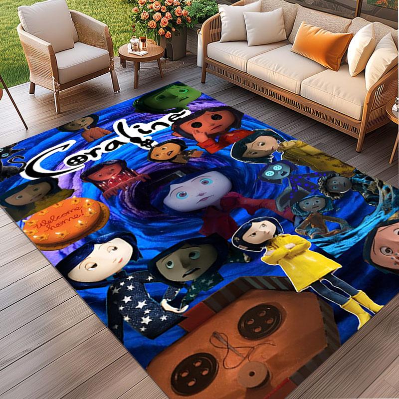 Coraline Print Rug, Washable Floor Carpet, For Entryway Dorm Laundry Room Office Study, Home Decor Birthday Christmas Gift