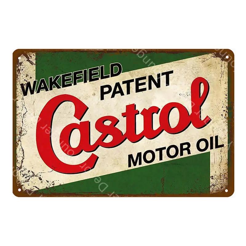 Motor Oil Mobiloil Metal Signs Gasoline Wall Plate Metal Vintage Garage Decor Bar Pub Man Cave Decorative Metal Plaque YA015