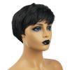 Elegant Pixie Cut Synthetic Wigs Short Hair Straight Black Wigs With Bangs For Women