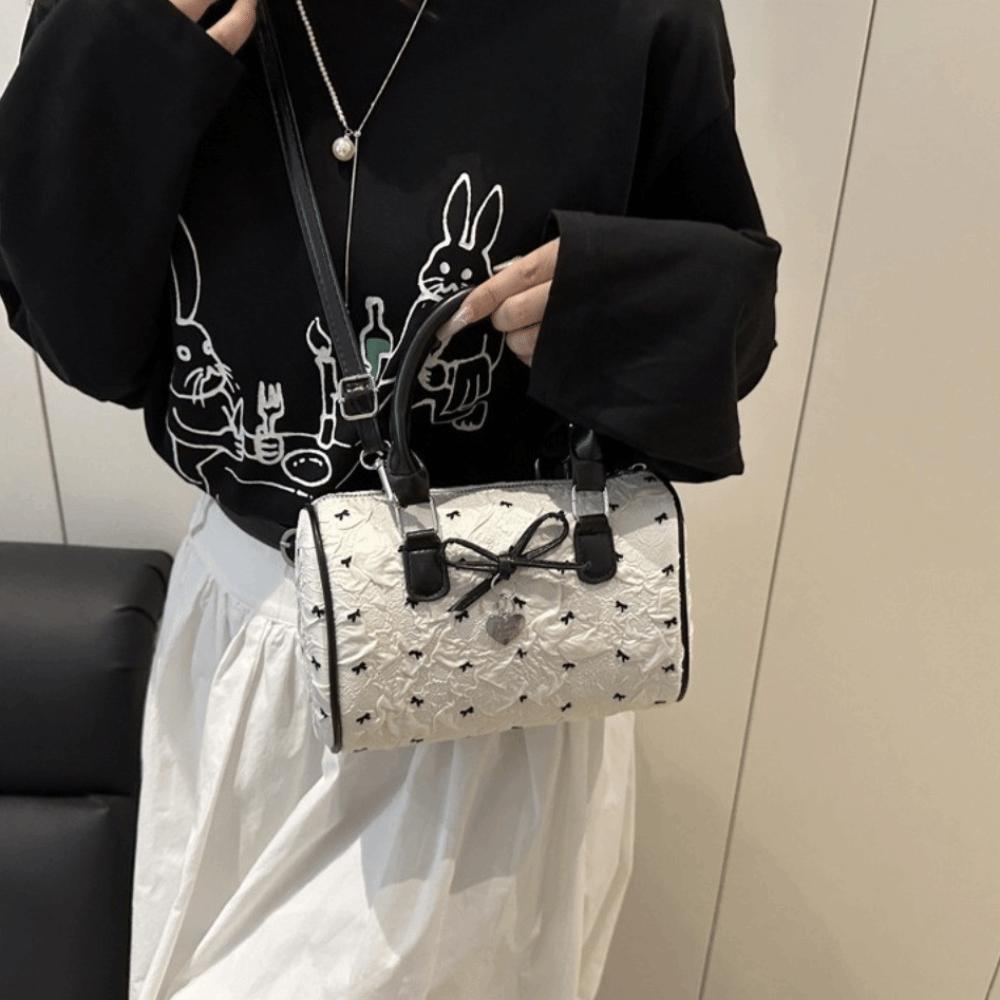 Small Bow Crossbody Bag Versatile Women's Handbags Trendy Bow Pillow Bag Underarm Bag