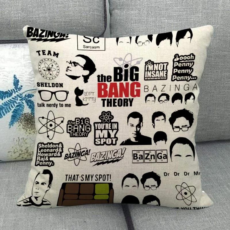 The Big Bang Theory Pillowcase Square Zipper Cotton Linen Pillow Cases Bedroom Home Office Decorative Pillowcase Wjy12.25