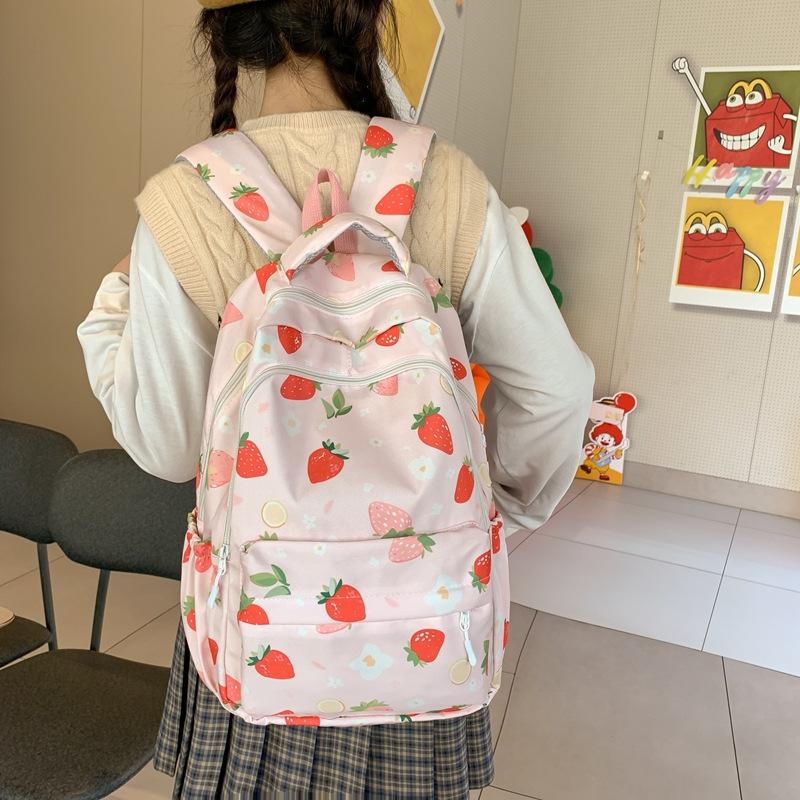 Schoolbag1011 New Casual Middle School Student Backpack Trend College Student Backpack Large Capacity Travel Versatile Student School Bag