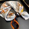 Spring 53 Small Square Scarf Female Elegant Mulberry Silk Fashion Geometric Printed Silk Scarf Decorative Scarf