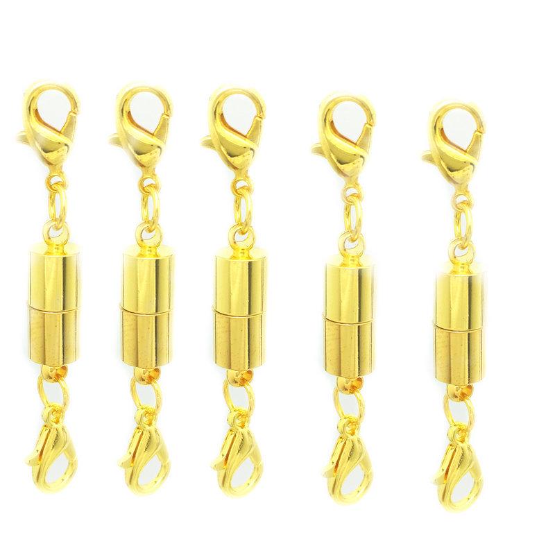 Gold-Plated Silver Magnetic Clasp Connector for DIY Necklace and Bracelet Accessories