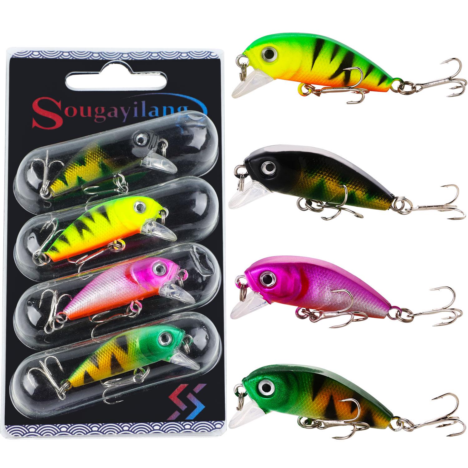 

Рыболовная приманка для гольяна, 4 шт./компл., воблёр, искусственная жесткая приманка, рыболовные снасти нахлыстом, пластиковый воблер для рыбы Size 1-4Pcs