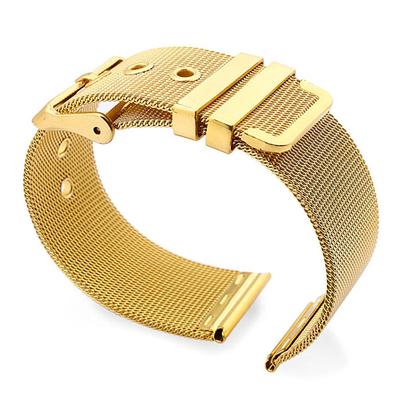 Montre en maille métallique, Bracelet de montre en acier inoxydable, boucle ardillon, maille Fine tissée, Bracelet en métal Ultra-fin