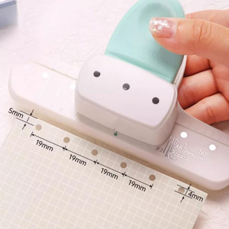 3 Hole Puncher 4mm Round Hole Punches Machine 19mm Hole Spacing for Binder Notebook Scrapbooking Paper Punching Tool