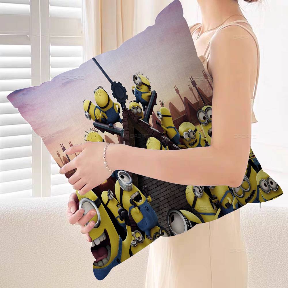 Cartoon-Cute-M-Minions Pillow Cushion Cover Pillowcase Living Room Sofa Home Decor Customized