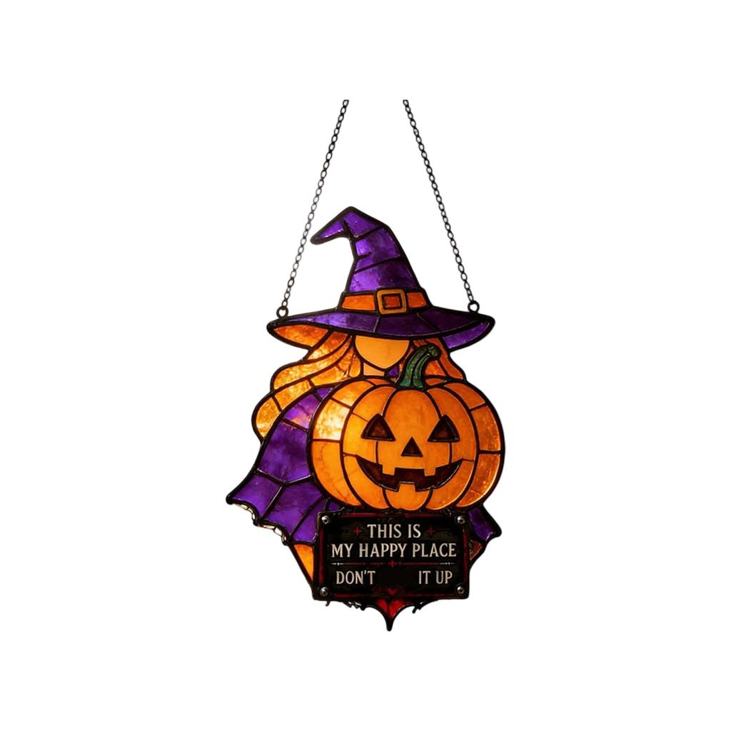 Halloween Gothic Hanging Decorations with Witch and Pumpkin Motifs for Indoor Outdoor Party Decor