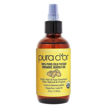 PURA D'OR Bio-Jojobaöl Golden 4oz für Haut, Haare, Gesicht und Nägel, 1 Packung