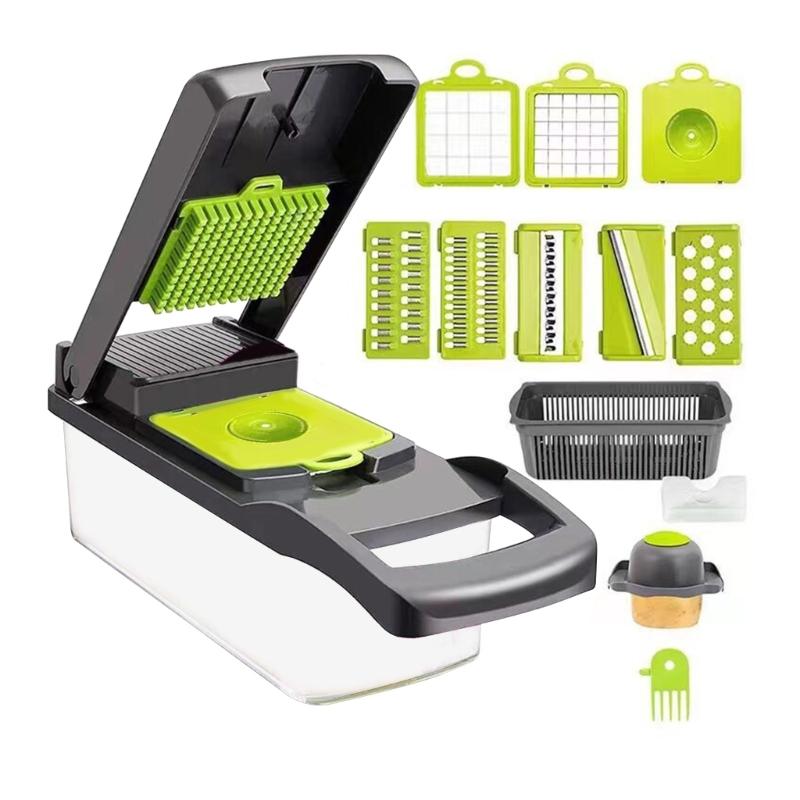 

Multifunctional Kitchen Vegetable Cutter Mandoline Slicer and Dicer for Salad Preparation Plastic Vegetables Chopper 1