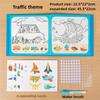 Magic Water Drawing Book 2-in-1 DIY Hand-on Puzzle Reusable Scene Stickers Educational Learning Cognition Toys for Kids Gift