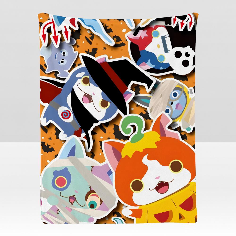 anime YKai WWatch Throw Soft Flannel Blanket for Bed Bedroom Sofa Picnic Throw Skinfriendly Breathable Gift Cover
