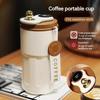 Stainless Steel Coffee Mug with Digital Display Leakproof Insulated Water Cup for Home Car Office