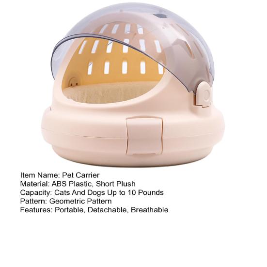 Kosmiczna kapsuła transportowa dla zwierząt z podkładką Mały oddychający transporter samochodowy dla psów i kotów do 10 funtów