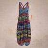 Racerback  Jumpsuit Spaghetti Straps Vintage Paisley Overall Jumpsuit