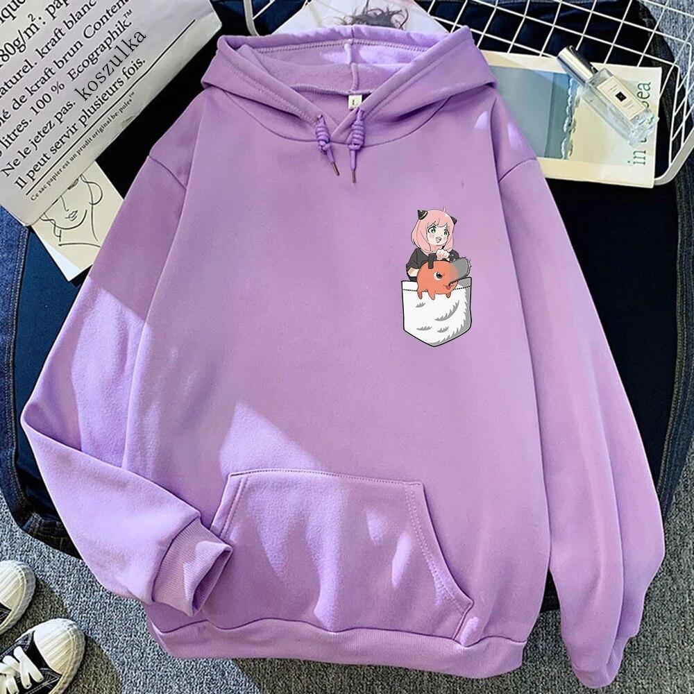 Cute Anya and Pochita Classic Hoodie Hoodies Winter Anime SPY X FAMILY Women Spring/Autumn Unisex Sweatshirt Harajuku Sudaderas Unisex