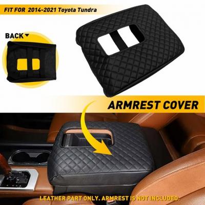 Front Console Armrest Lid Cover Leather Pad Cover for Toyota 2014- Tundra