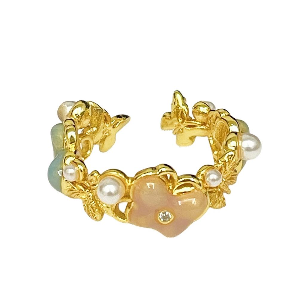 Medieval Gold High-End Sense Elegant Fashion Open Ring Cold Wind Light Luxury Geometric Index Finger Ring Female