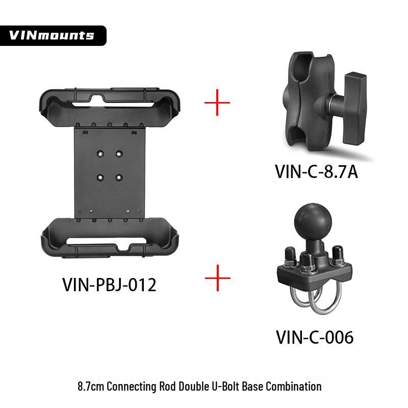 Heavy-Duty Outdoor Tablet Stand with U-bolt Round Tube Mount for 7-14 Inch Tablets