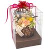 Apron Selection Preserved Flower Basket (Orange) Wrapped In a Clear Case, Made In Japan by a Floral Arranger (Gift/Present/Mother's Day)