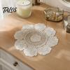 Round Lace Doilies for Dressers Rose Placemat, Embroidered Coaster Place Mat, Retro Vintage Floral Table Mats Doily Tea Cup Vase Dining Decoration
