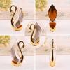 Metal Swan Base Holder Tableware Organizer with 6 Spoons or Forks Small Delicate for Coffee Fruit Dessert Ice Cream Cake