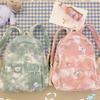 Canvas Retro Tie Dye Women'S School Double Backpack Women'S Solid Color Girl Junior High School Backpack