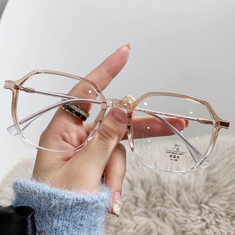 Trend Tr90 Anti-Blue Light Lightweight Glasses Frame Side Shiny Women'S Flat Mirror 3098