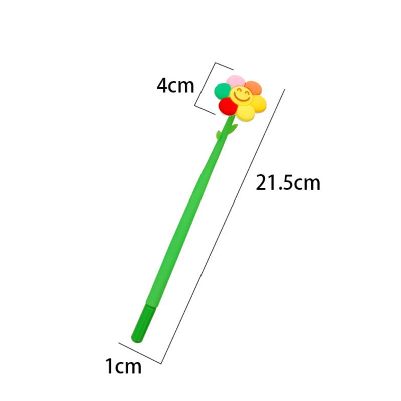 1 Piece Stationery Flowers Cute Cartoon Panda Soft Gel Pen Sunflower School Office Kawaii Supplies Creative Pens