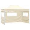 VidaXL Folding Tent with 3 Walls 3x4.5 M Cream Garden Gazebo Marquee 44972