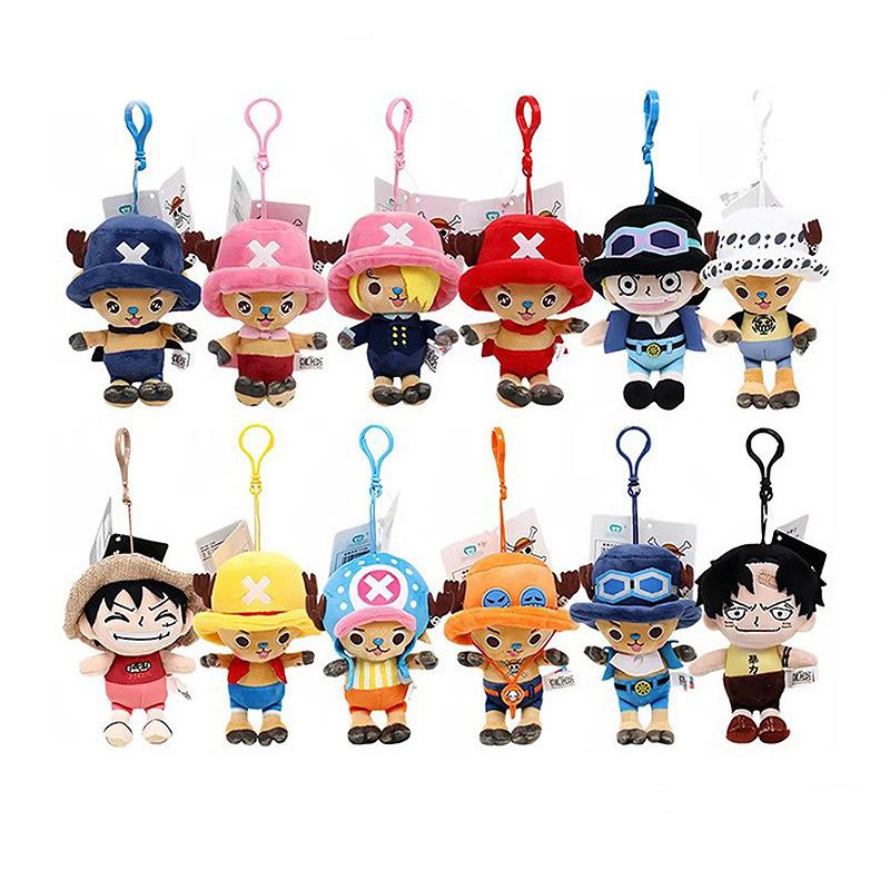 Plush Keychain Doll 12cm Luffy Tony Chopper Soft Stuffed Toy Backpack Ornaments Kawaii Plush Doll Pendant Best Gift