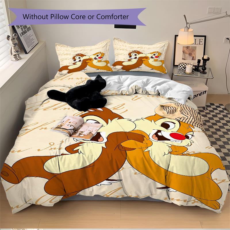 Chip Dale Adventure Print 3Pcs Bedding Setduvet Cover With 2 Bedropillowcase Home Birthday Gift