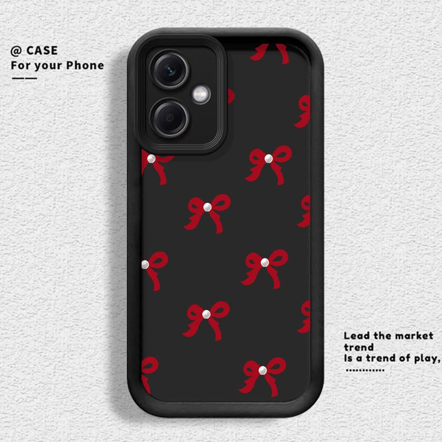 Fashionable Red Pink Bow Case for Xiaomi Redmi Note 14 Pro Plus 10 Note 13 A1 A2 A3 A4 11s 13C 14C 12s 12 12C 11 Phone Cover