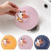 Silicone Floor Drain Cover Cartoon Dog Kitchen Sink Seal Mat  for Bathroom Hair Collection