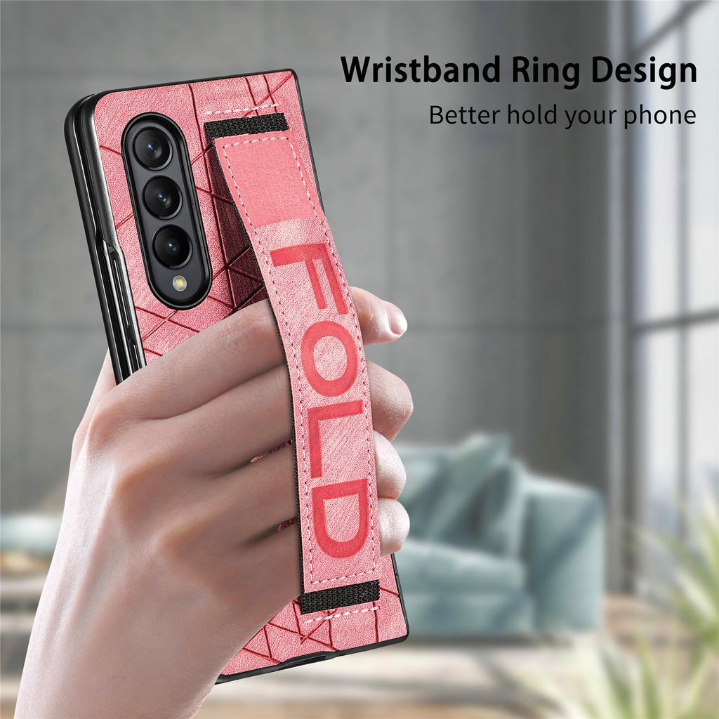 Slim Phone Bag Wristband Leather Case For Samsung Galaxy Z Fold4 5g Fold 4 Fold3 Fold 3 Anti -Shock Cover For Samsung Fold4