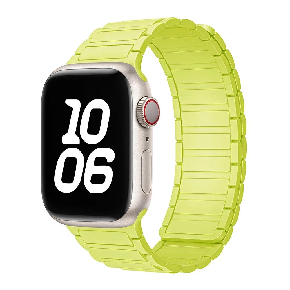 Magnetic Sports Band for Apple Watch Ultra 2 49mm 46mm 45mm 44mm 42mm 38 40 41mm Silicone Strap for IWatch Series 10 9 8 7 6 5 4