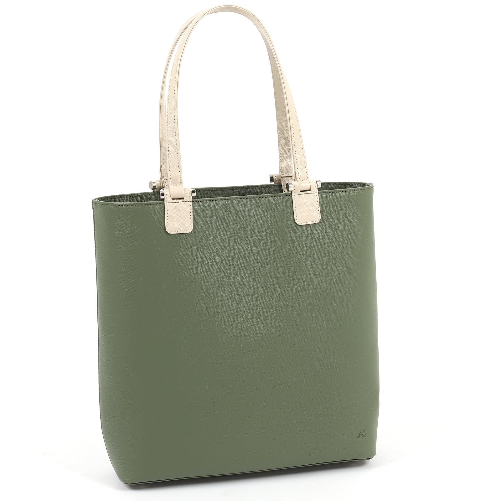 

Double Handle Bag 34911 [Kitamura] Semi-Shoulder Y-1404 Women s Olive/Ivory [Green]