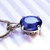NATURAL Blue Sapphire 18 Ct CERTIFIED 925 Sterling Silver Oval Gemstone Pendant