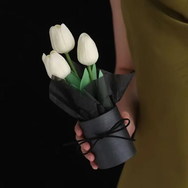 

Имитация тюльпана, вечный сухой цветок, праздничный подарок, автомобиль, ароматерапия, украшение для офиса, подарок на день рождения 1pc чёрный
