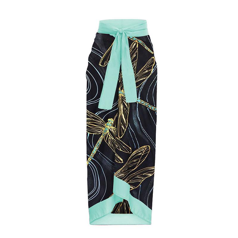 

Европейский и американский стиль для отпуска, платье-миди с принтом и завязками One Size разноцветный