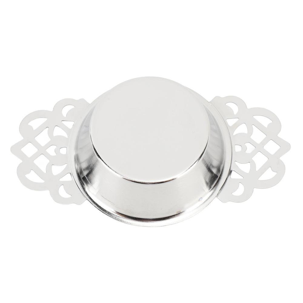 Fine Mesh Tea Strainer 304 Stainless Steel Tea Strainer Bowl Tea Steeper  Brewing Filter Tea Silver Flower Style