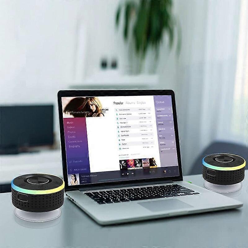 Mini Bluetooth Speaker IPX7 Waterproof Bathroom Music Speaker Suction Cup Handsfree Shower Music Palyer Bass Sound Box FM Radio Audio Components Less