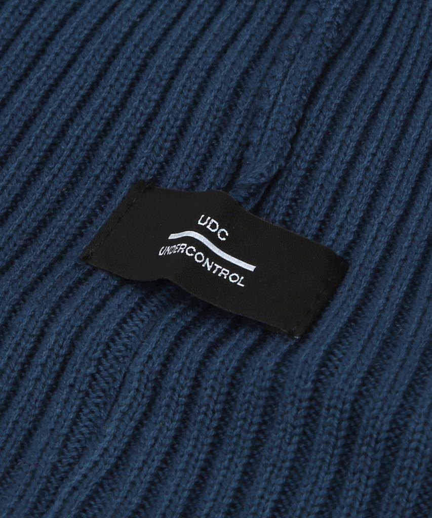 Eondeokeonteulol All-Season Thin Long Beanie Cotton Knit Unisex Logo Beanie Hat Beanie / Sports Crew / D Indigo