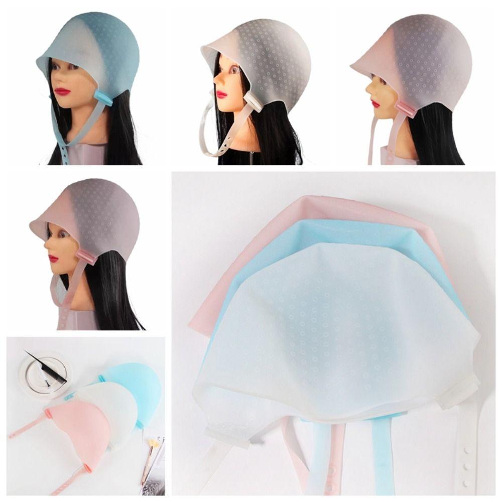 

Reusable Highlighting Dye Cap Silicone Hair Coloring Cap Adjustable Hair Dye Hat Barber
