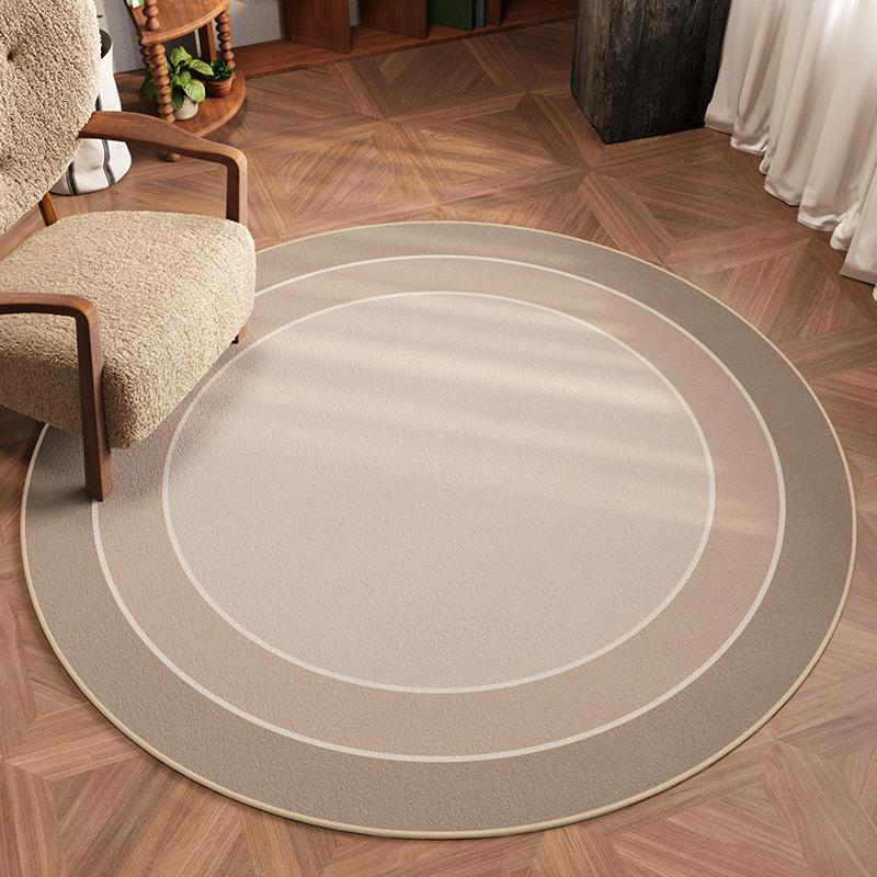 Cream Style Living Room Decoration Round Carpet Light Luxury Rugs for Bedroom Home Soft Floor Mat Anti-slip Washable Bedside Rug