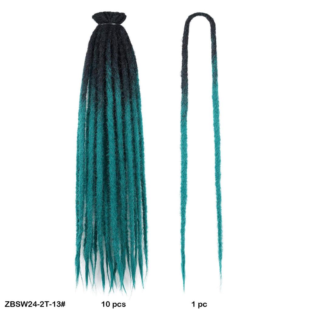 10 Stück/Lot Häkelhaar Dreadlock Doppel Afro Flechthaarverlängerung 24 Zoll Häkel-Box Braids Haar Synthetische Schwarze Zöpfe für Frauen