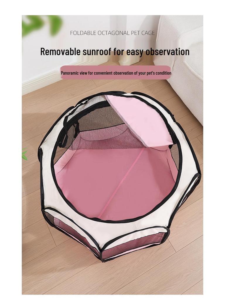 Foldable Octagonal Pet Tent: Thickened, Warm Dog Fence & Cat Birthing Room